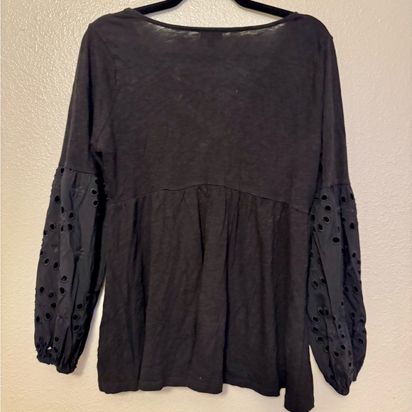 Torrid Black Blouse with Eyelet Sleeves - Picture 3 of 4